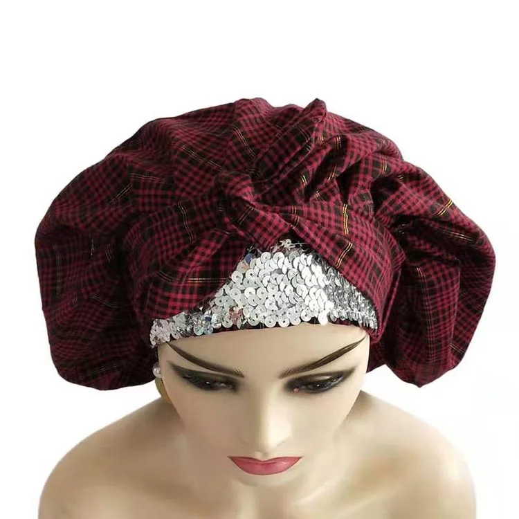 wholesale extra large cotton sleeping bonnets with bow and shiny bling tape