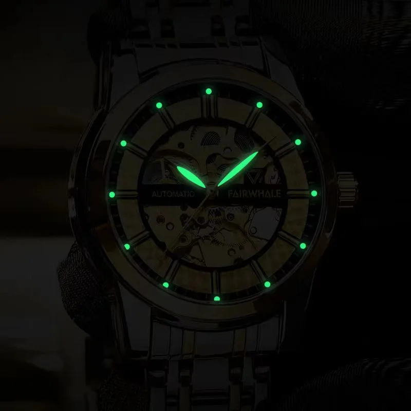 Mark Fairwhale Factory Wholesale High Performance Customized Logo Waterproof Stainless Steel Automatic Mechanical Men's Watch