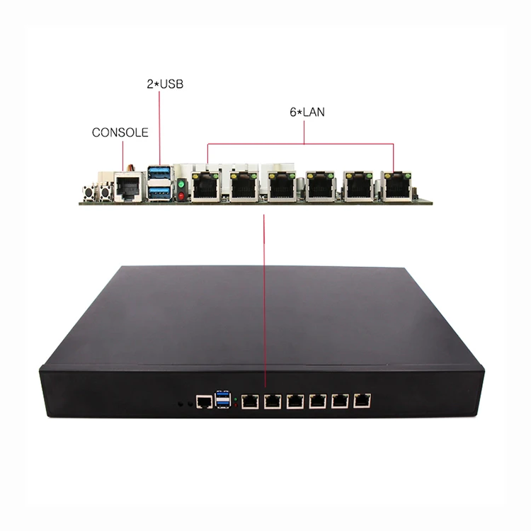 Fireworks 6 Intel I211 RJ45 Pfsense Intel 3855U Skylake Processor Gigabit LAN Port Network Card Motherboard