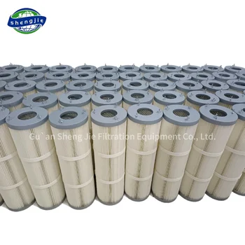 Customized Size Dedusting Filter Cartridge Pleated Cartridge Filter Polyester Antistatic Screw Top Head Dust Filter Cartridge