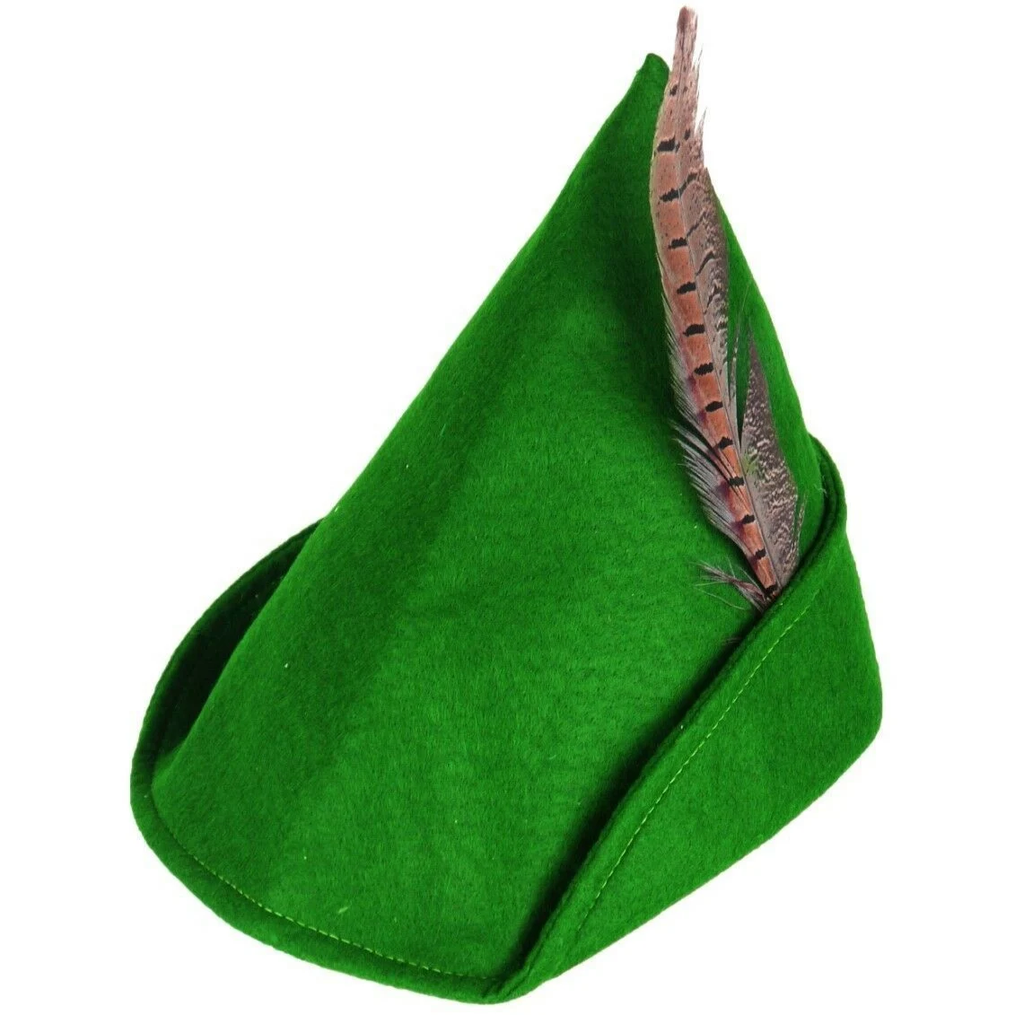 ADULT FANCY DRESS ROBIN HOOD GREEN HAT PETER PAN CAP FEATHER MEDIEVAL BYCOCKET 