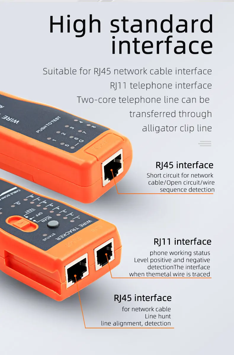 RJ11 RJ45 Network Cable Tester XQ-350 - Efficient Ethernet Wire Tester ...