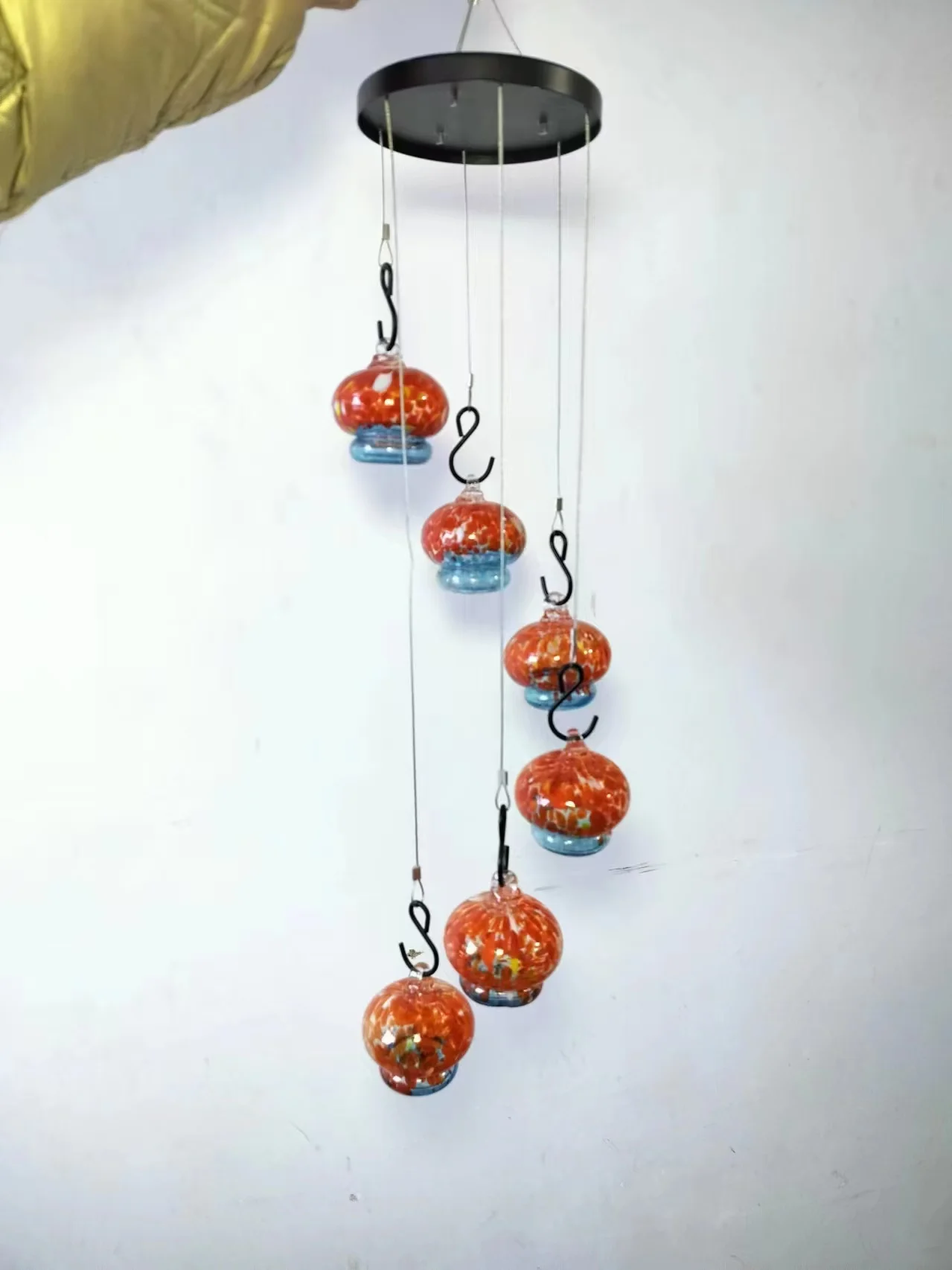 Charming Wind Chimes Hummingbird Feeder Hanging Ant and Bee Proof Perfect Garden Decor of Outside