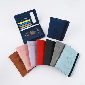 Factory Price Wholesale RFID Blocking PU Leather Passport Cover Travel Passport Wallet with Card Slot Pockets