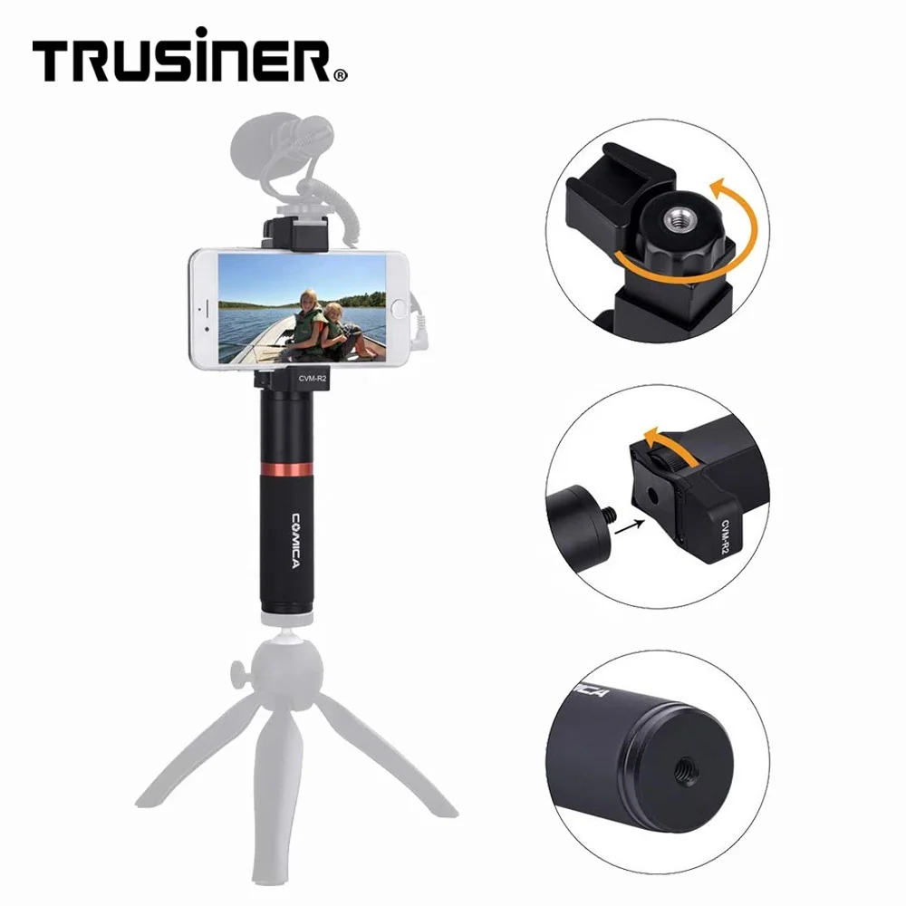 Comica CVM-R2 смартфон рукоятка металлическая видео установка с шириной регулируемый зажим для