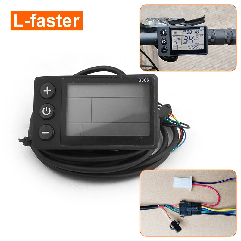 L-faster E-Bike LCD Display Kit – 250W/350W Controller Mit Batterie- & Motordrehzahlanzeige, Für Brushless-Motoren, Inkl. Reset-Funktion