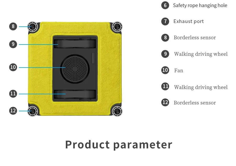 Window Cleaning Robot with 110-240V Voltage 1 Year Warranty and 250*250*80MM Dimension for Skyscraper Application