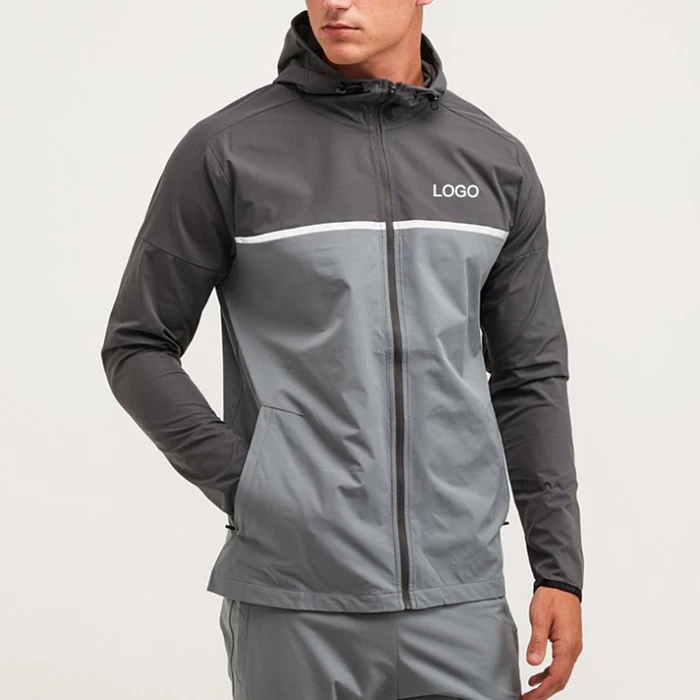 Custom Premium Sporting Windbreaker Jacket Set For Men Jogging Casual