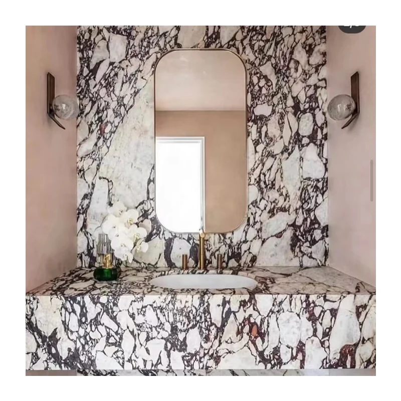 Italian Calacatta Violet Kinawa Onyx Slabs Black Marble for Interior Kitchen Wall & Flooring Purple Vein Design