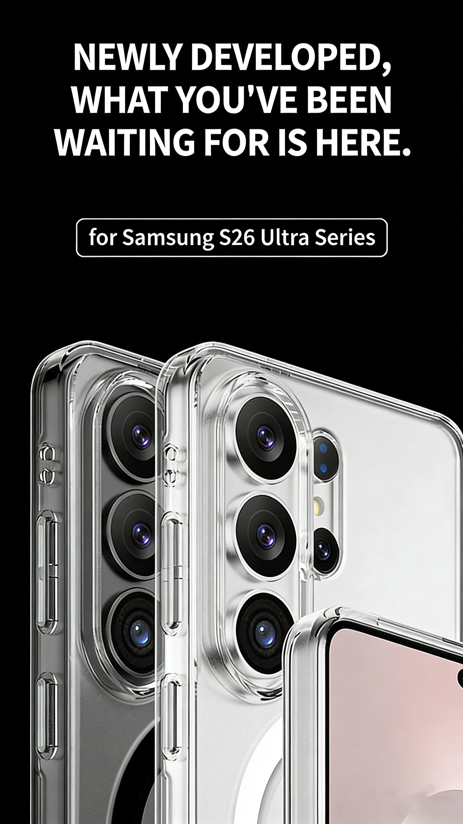 product tpupc phone case with anti yellow ultra magnetic crystal anti fingerprint texture phone case for samsung galaxy s26 ultra-2