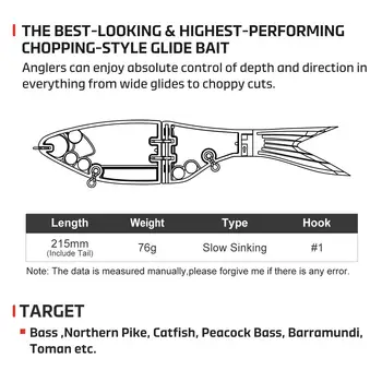 High Quality Jointed Baitfish Fishing Lure Hard Rubber Tail Shad Profile Glide Swimbait – Soft Lure – view 3