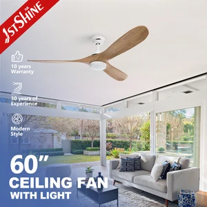 1stshine LED Ceiling Fan 3 Wood Blades Adjustable LED Lighting Energy Saving Ceiling Fan Light