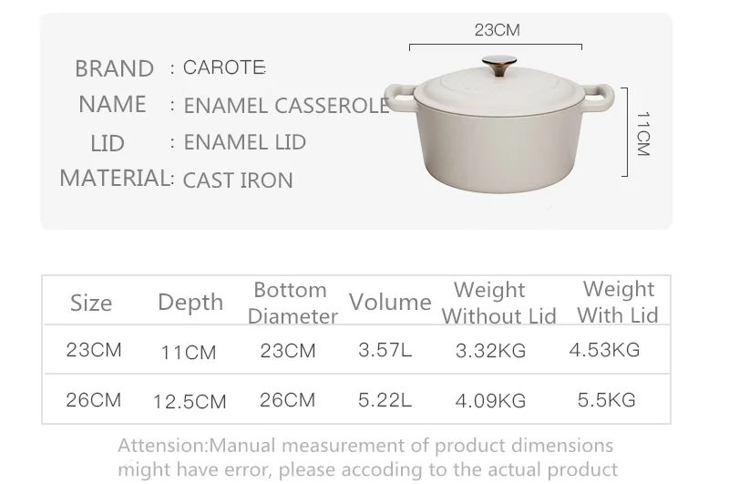 Carote cast iron Dutch oven