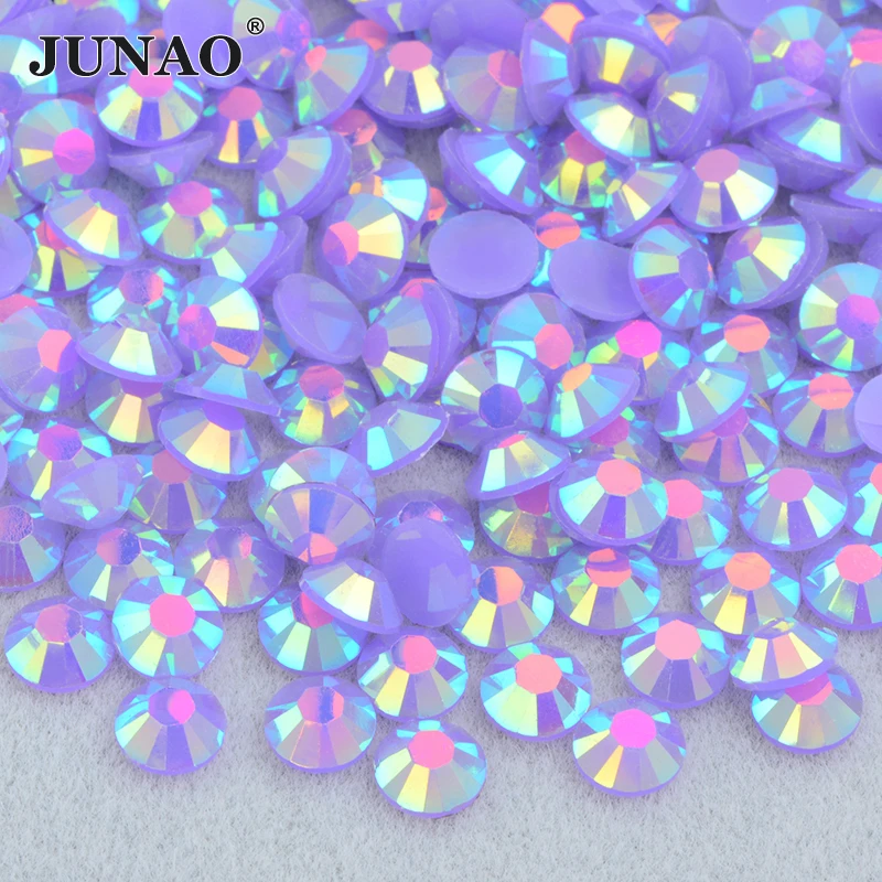 Junao Top Quality 2mm 3mm 4mm 5mm 6mm Jelly Ab Crystals Round Nail ...