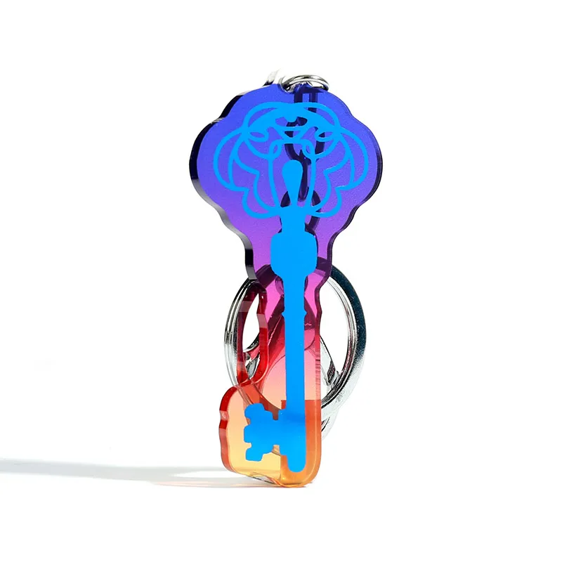 Vograce Pro Custom Cartoon Anime Character Customized Transparent Clear Epoxy Glitter Key Ring Hot Stamping Acrylic Keychains