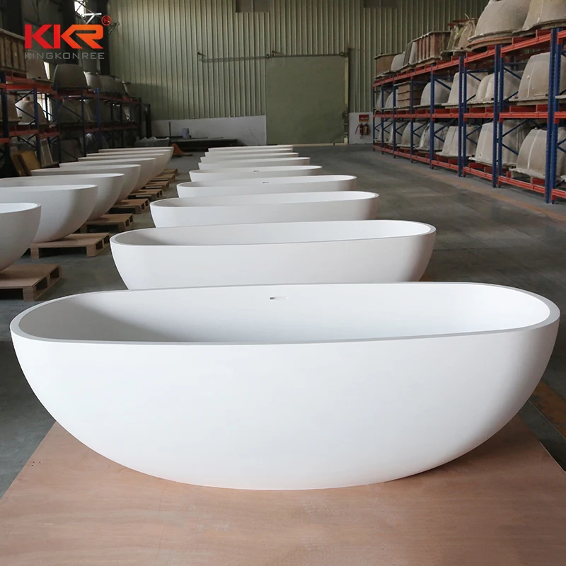 KKR Customize Size Repairable CUPC Bath Tub Adult Luxury Soaking Solid Surface Freestanding Bathtubs