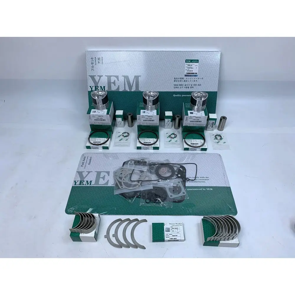 D3200 Engine Overhaul Kit With Piston Rings Cylinder Gaskets Bearings for Bobcat Forestry Cutter for Kubota Engine Engine Parts