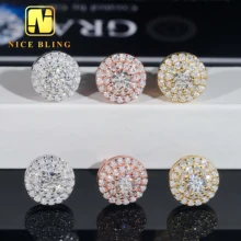 Iced Out Hip Hop High Quality Jewelry 925 Sterling Silver Ear Studs Claw Setting VVS Moissanite Diamond Stud Earring for Women