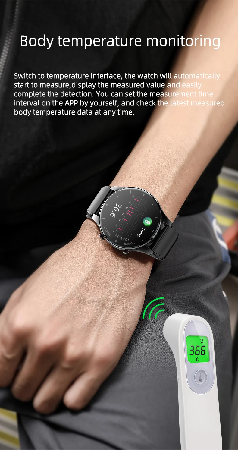 Oscillometric Accurately Blood Pressure Measurement Smart Watch