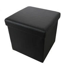Custom Modern Design Factory Direct Sales Multifunctional Folding PVC Faux Leather Folding Storage Ottoman Stool