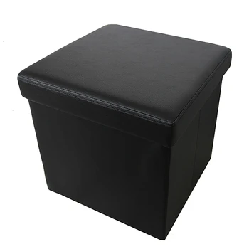 Custom Modern Design Factory Direct Sales Multifunctional Folding PVC Faux Leather Folding Storage Ottoman Stool