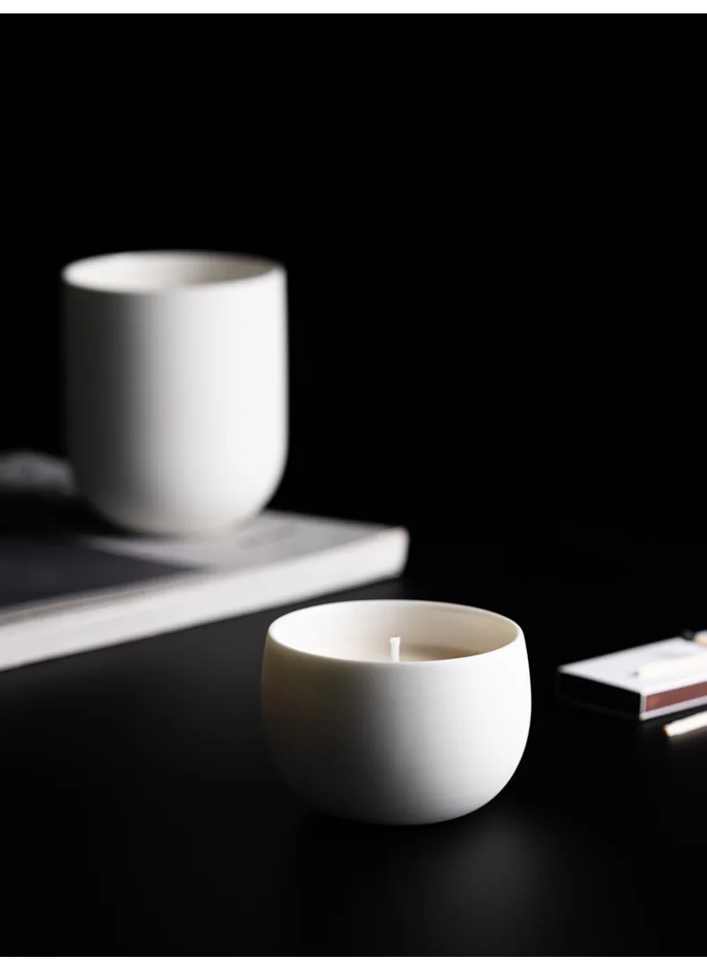 High Luxury simple white Matte Empty Candle Jar for Soy Wax Candle.jpg