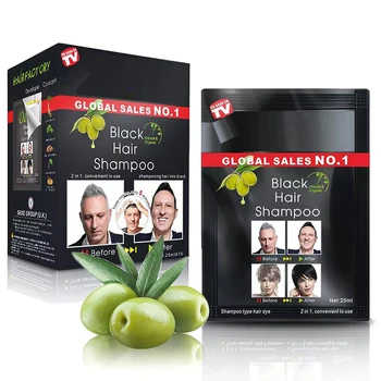 80BOX/CTN Hair Factory Price Herbal Fast Black Hair Color Shampoo Black Color Cream Black and Color Hair Dye Shampoo OEM ODM