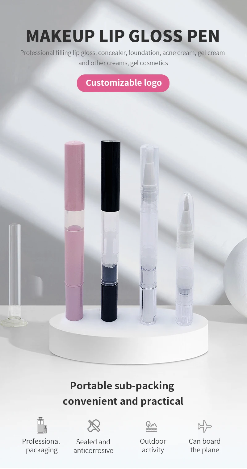 2ml 3ml 5ml Cuticle Oil Twist Pen Empty Gold White Clear Black Pink