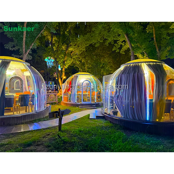 Sunkaer Modern Design Anti-Rust UV Clear Skylight Polycarbonate Round Dome for Outdoor Rain/Snow for Bubble Houses/Room