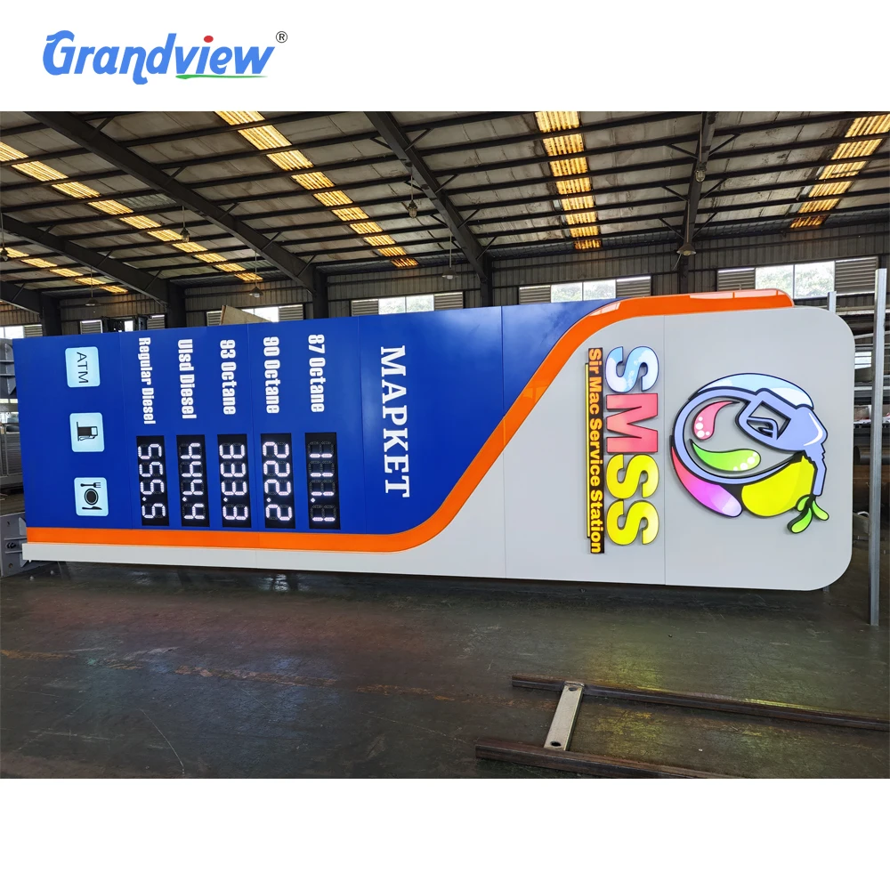 ガソリンスタンド価格看板LED広告広告ガソリンスタンドパイロンサイン