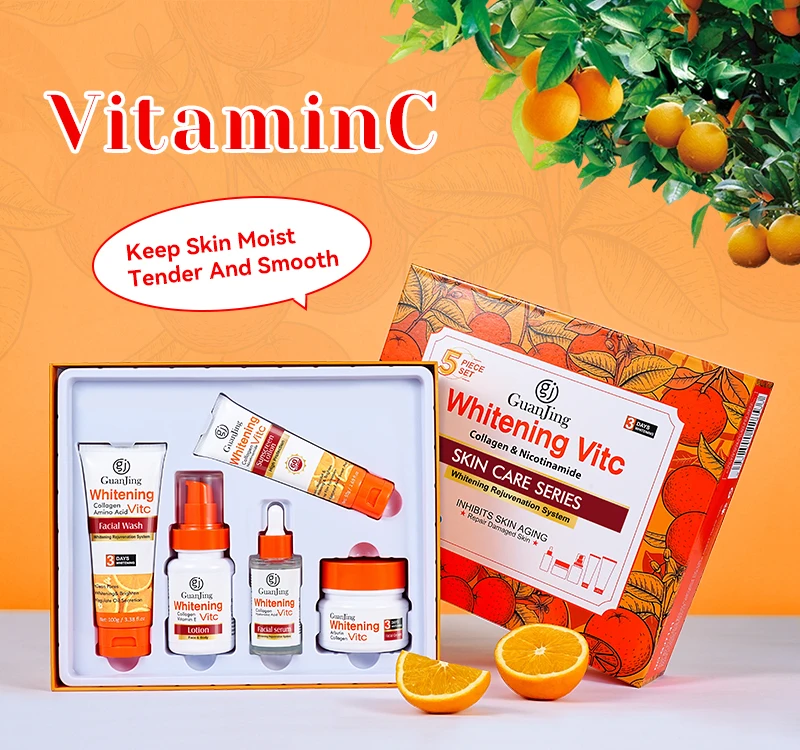 Guanjing New Whitening Vitamin C Skin Whitening Skin Care Set Facial