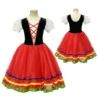Robe de ballet romantique noire et rouge