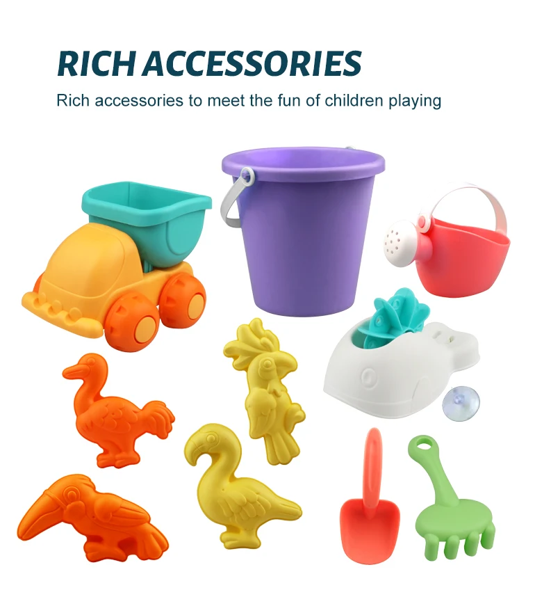 Chengji eco friendly summer outdoor sand playing tool set plastic cart beach truck car toy for kids
