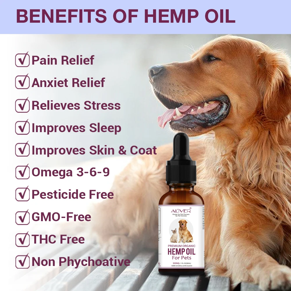 Aliver 100 Natural Hemp Essential Oil Organic Hemp Oils For Dogs And