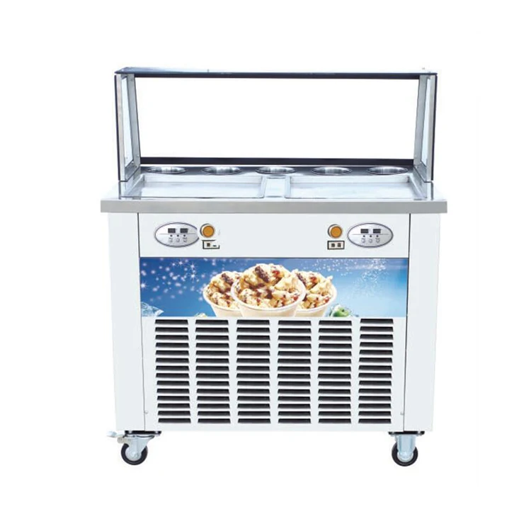 304 Stainless Steel Double Pan Double Brand Compressor Commercial Fried Ice Cream Roll Machine Ais Krim Goreng Buy Fried Ice Cream Roll Machine Ice Cream Roll Machine Ais Krim Goreng Commercial Fried Ice