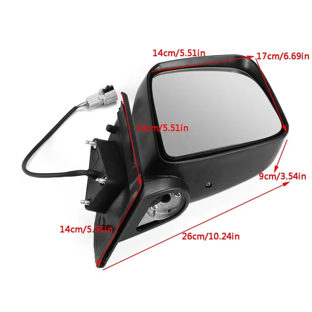 2010-2018 Nissan NV200 LHD Rear View Side Mirror Black Electric with 3pin Car Mirrors