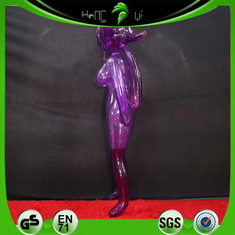 Hongyi Custom Inflatable Transparent Purple Girl Inflatable Sph Standing Toy