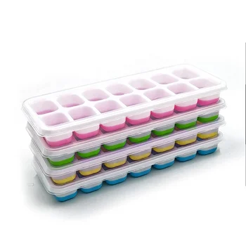 Hot seller easy release Ice Cube Tray Food Grade Ice Tray 14 cavities Ice Maker with Removable Lid