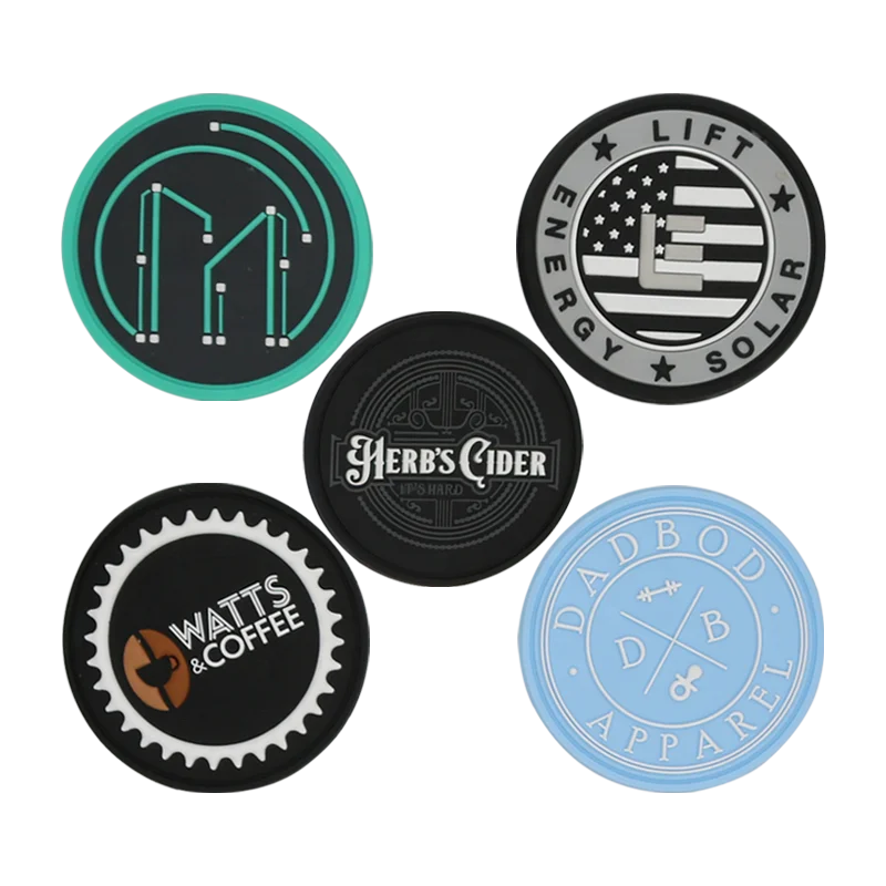 Maraming Estilo ng AWELLS na Bilog na PVC na Goma na Velcro na Patch para sa Kape/Sider/Identidad ng Brand ng Pananamit para sa Dekorasyon ng Outdoor na Backpack at Pananamit