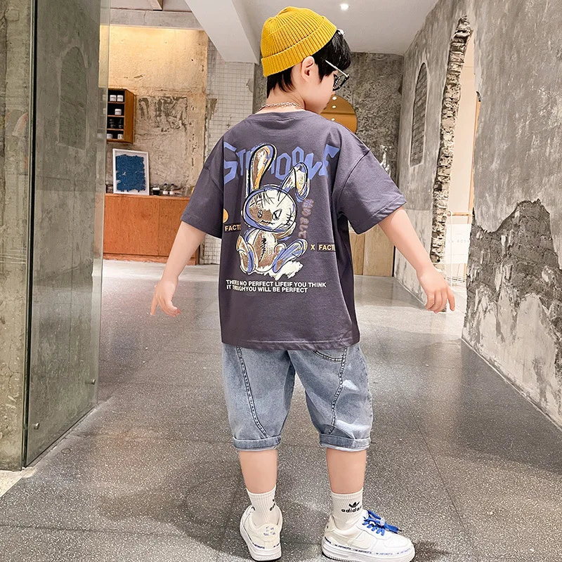 Handsome Cool Boys Tops 110-160cm Casual Style Summer Boys