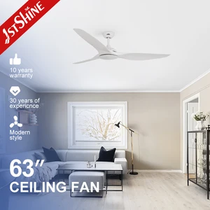 1stshine LED Ceiling Fan White Black OEM Energy Saving DC Motor Plastic Blades Ceiling Fan