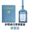 Etiqueta de equipaje con porta pasaporte azul Haze