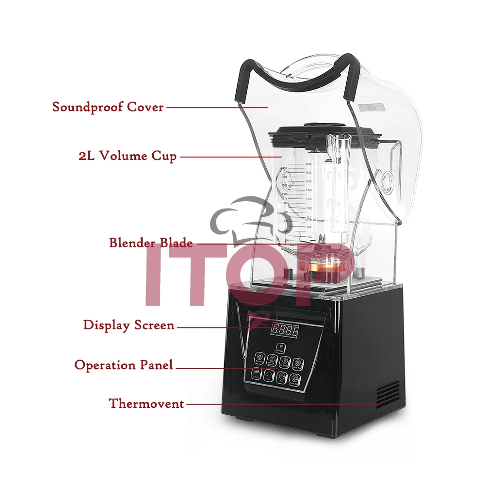 2L Multi Functional Stand 2200W Durable Industrial Commercial Blender Juicer Machine for Hotel Restaurant