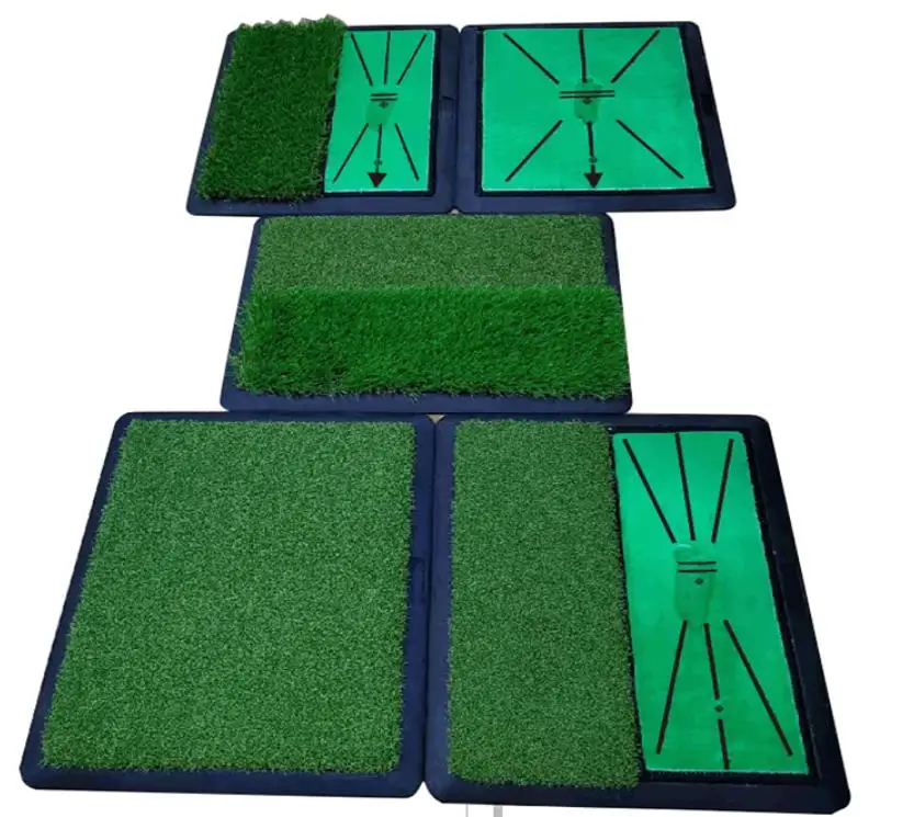 Premium 3in1 Golf Practice Hitting Mat With Rubber Base & 3