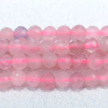 Natural Madagascar Rose Quartz Faceted Round Beads 3.2mm