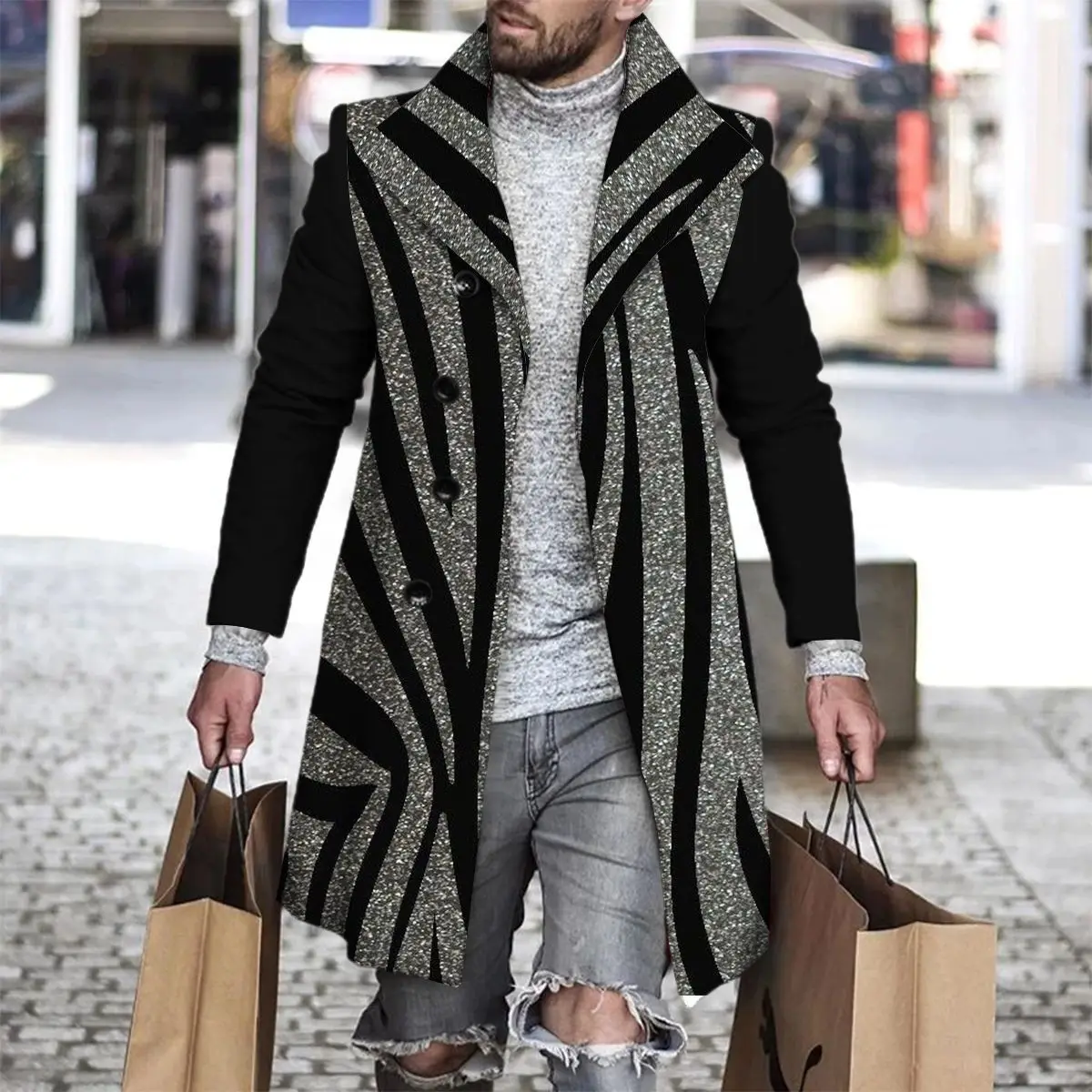 Hot Style Keep Warm Long Single Button Men's Coat For Winter Fall_voghion.com
