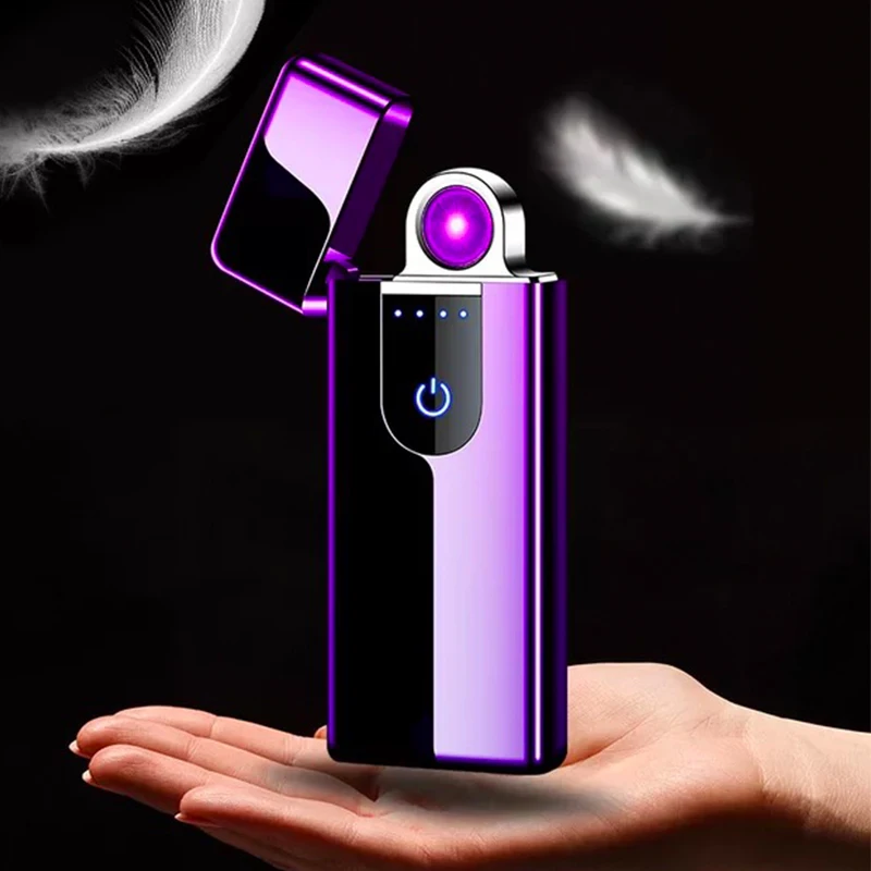 OEM Factory a Special Circle Rotating Windproof Portable Electric Dual Arc Plasma Lighter Cigarette USB Rechargeable Electronic