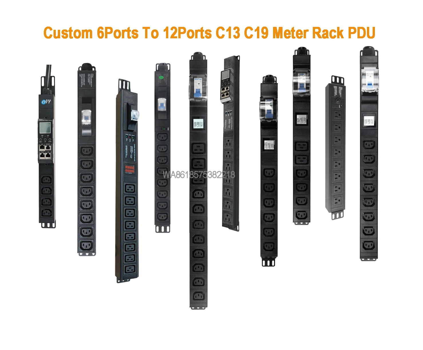 240V 30A C13 C19 High Quality Power Distribution Unit PDU for Cabinet with LCD Meter 1p 32A Circuit Breaker Air Switch