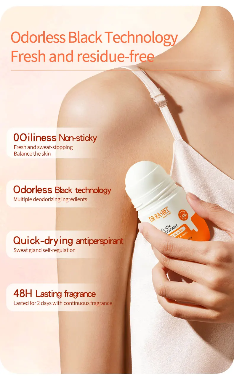 DR RASHEL Passion Bloom Quick Dry Roll-on Antiperspirant Long Lasting Liquid Formula for Natural Skin Tone Under Arms