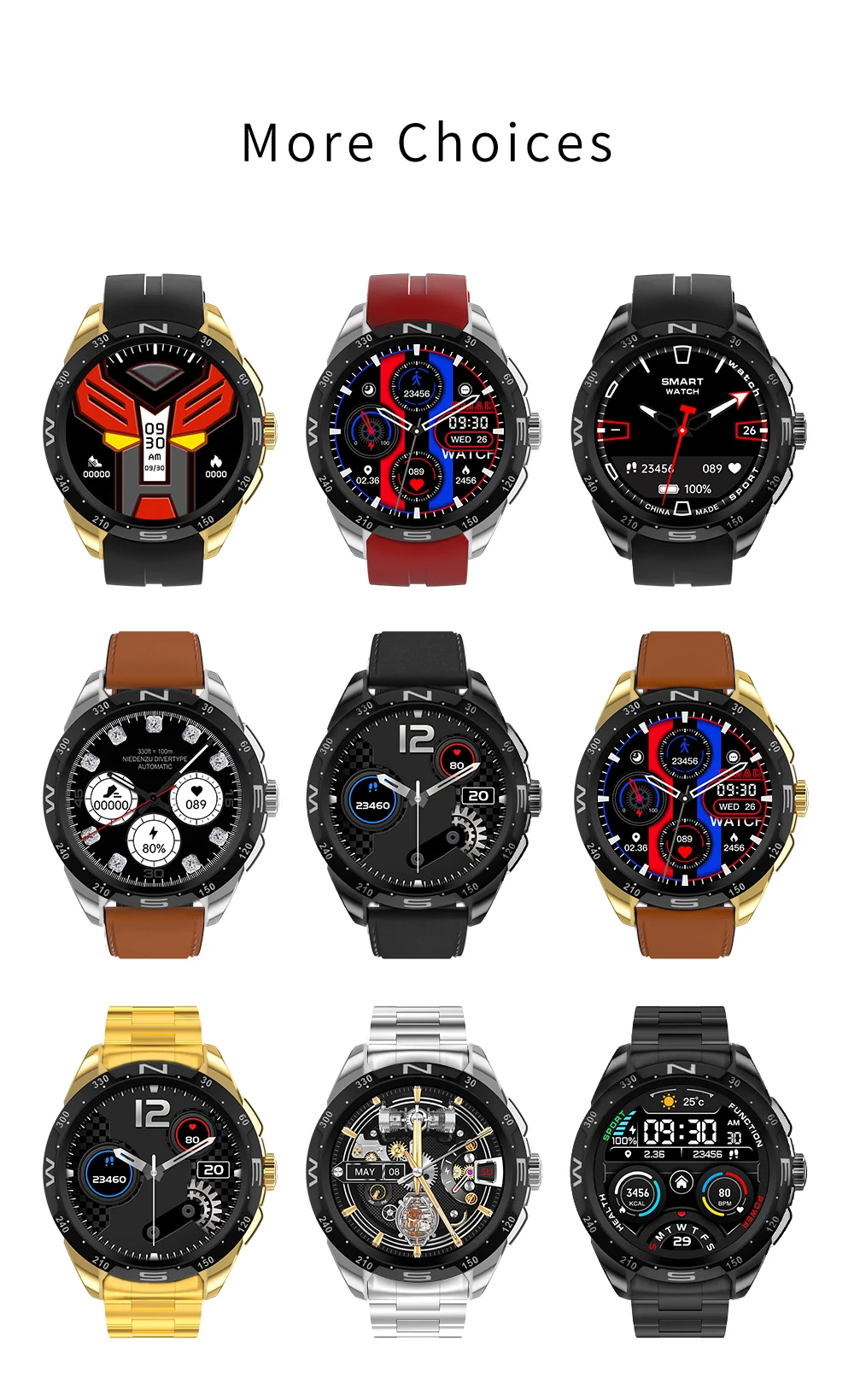 2023 New Arrival H6 MAX Smart Watch Men Round Smartwatch NFC Waterproof BT Calling Wireless Charging Fitness Spoorts Bracelet